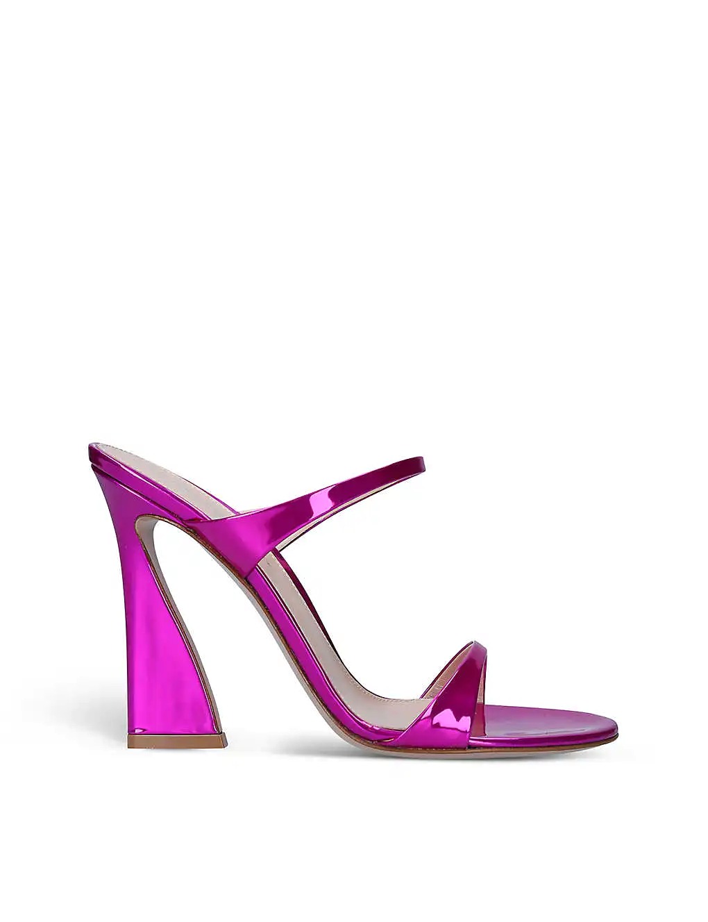 GIÀY GIANVITO ROSSI Aura metallic leather mules