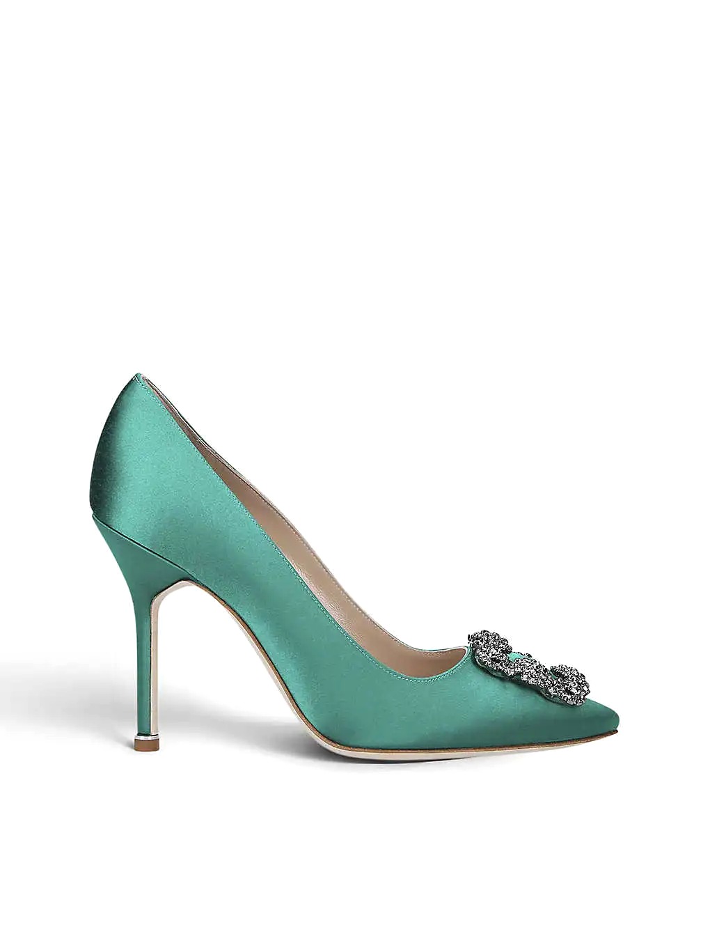 GIÀY MANOLO BLAHNIK Hangisi 105 crystal-embellished satin courts