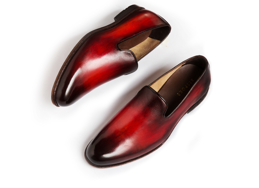 HENDERSON SHOES PERSONALIZATION PLUMS RED PAINTING HANDCRAFTED SHOES