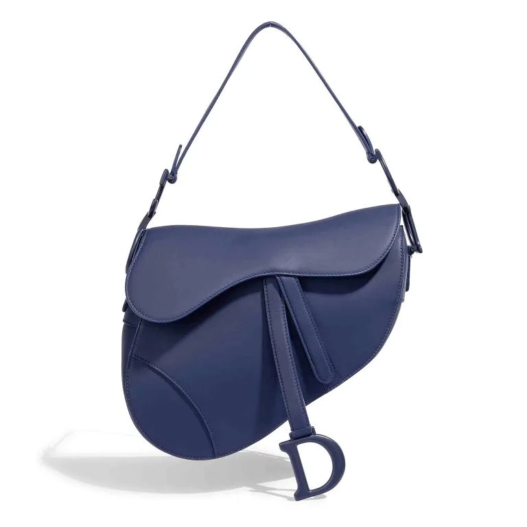 TÚI Dior Saddle Medium Calf Ultramatte Blue