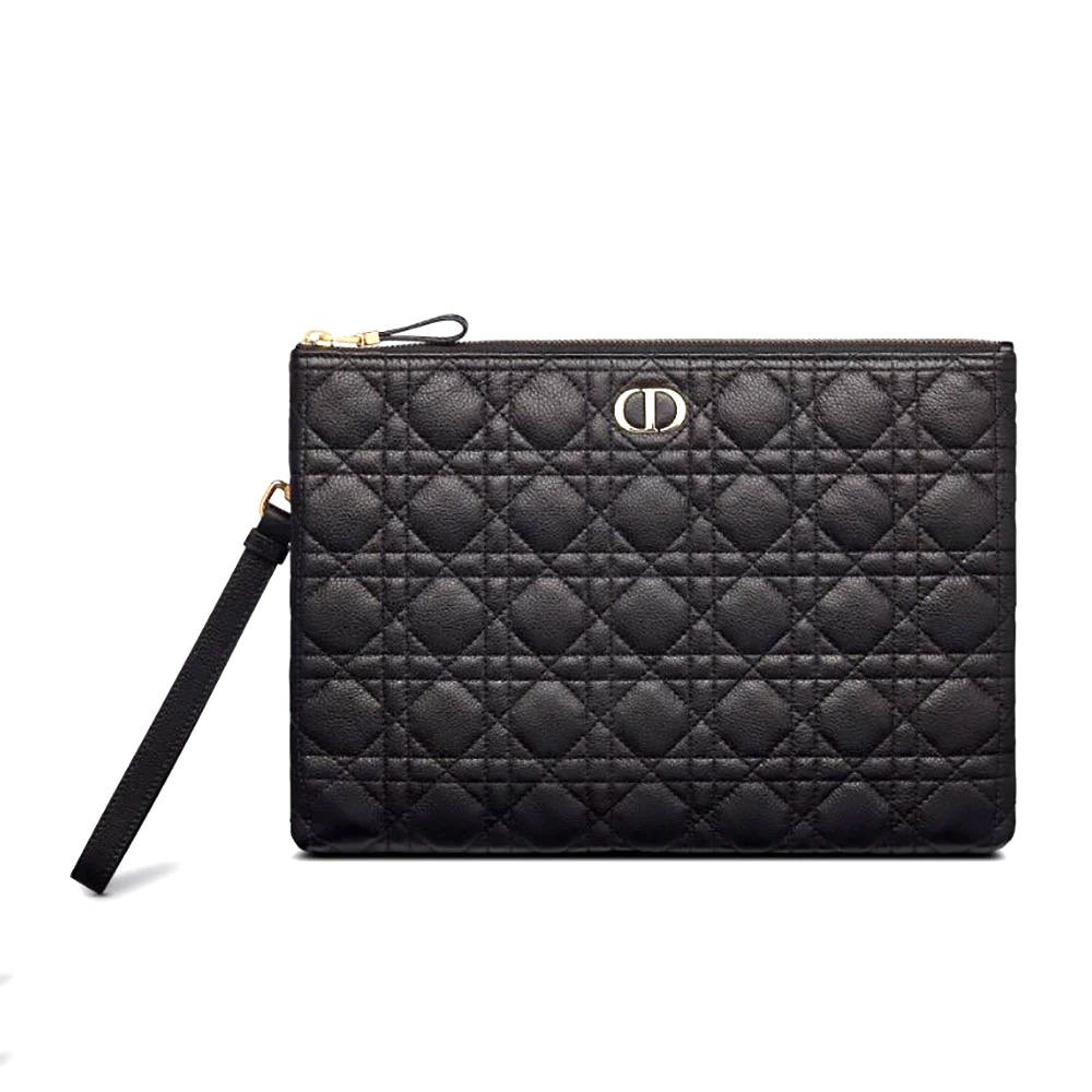 TÚI Dior Large Dior Caro Daily Pouch Cannage Calfskin-Black