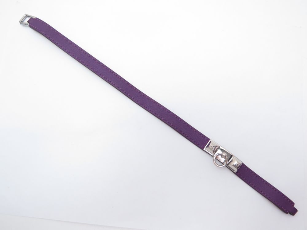 HERMES BRACELETS rivale double tour cuir swift capucine