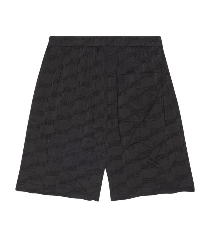 QUẦN BALENCIAGA  Creased BB Logo Print Shorts