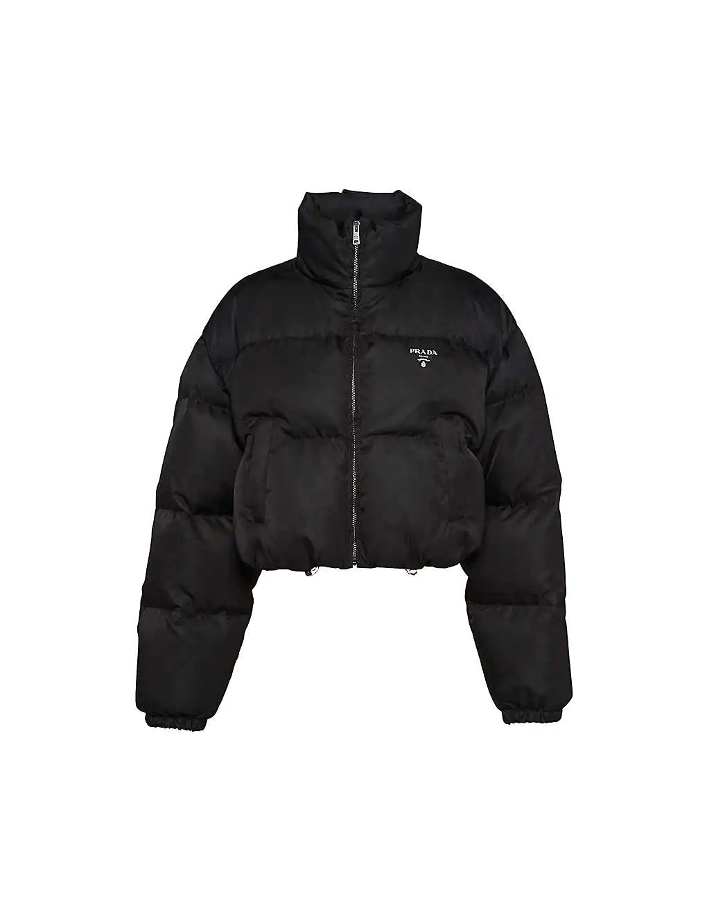 ÁO PRADA Water-reactive cropped recycled-polyamide down jacket
