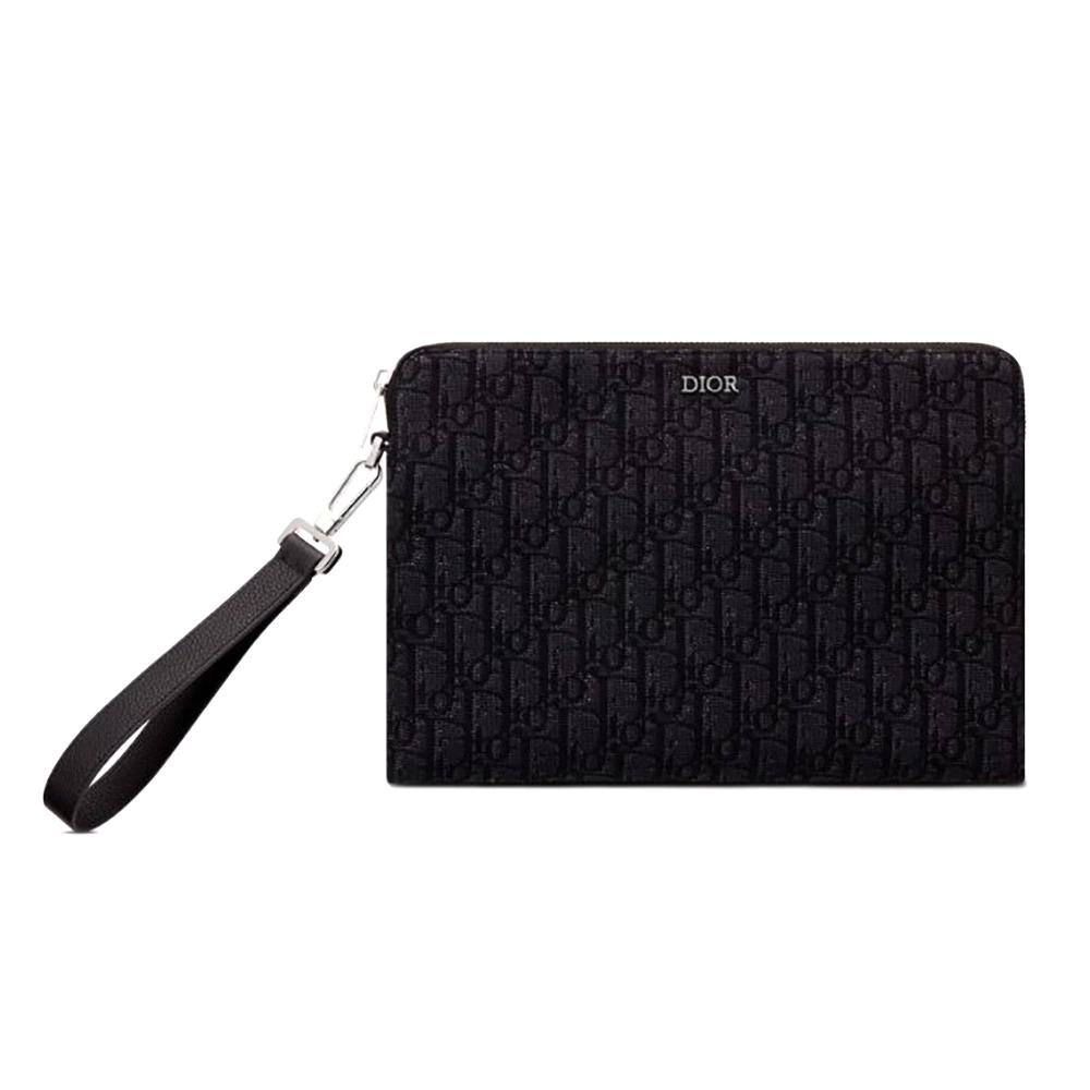 TÚI Dior Pouch Black Dior Oblique Jacquard