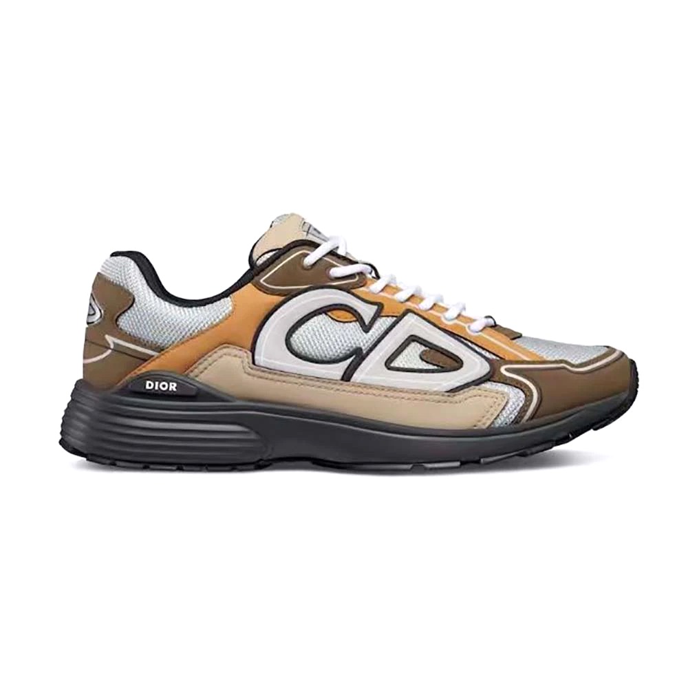 GIÀY DIOR B30 Sneaker Brown Mesh and White Technical Fabric