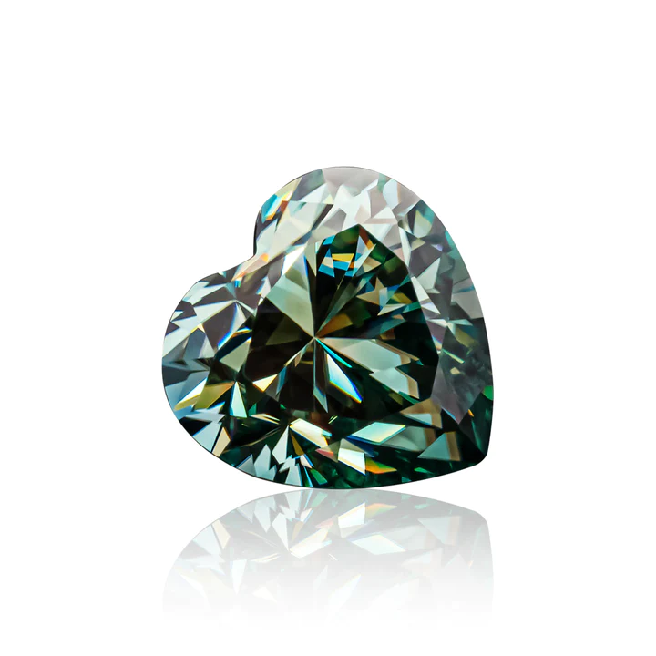 KIM CƯƠNG Heart Cut Natural Green Loose Moissanite Stone