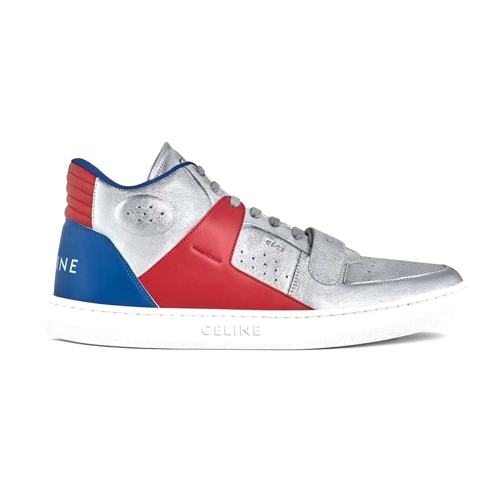 GIÀY CELINE Mid Sneaker with Scratch in Metallic Calfskin and Calfskin
