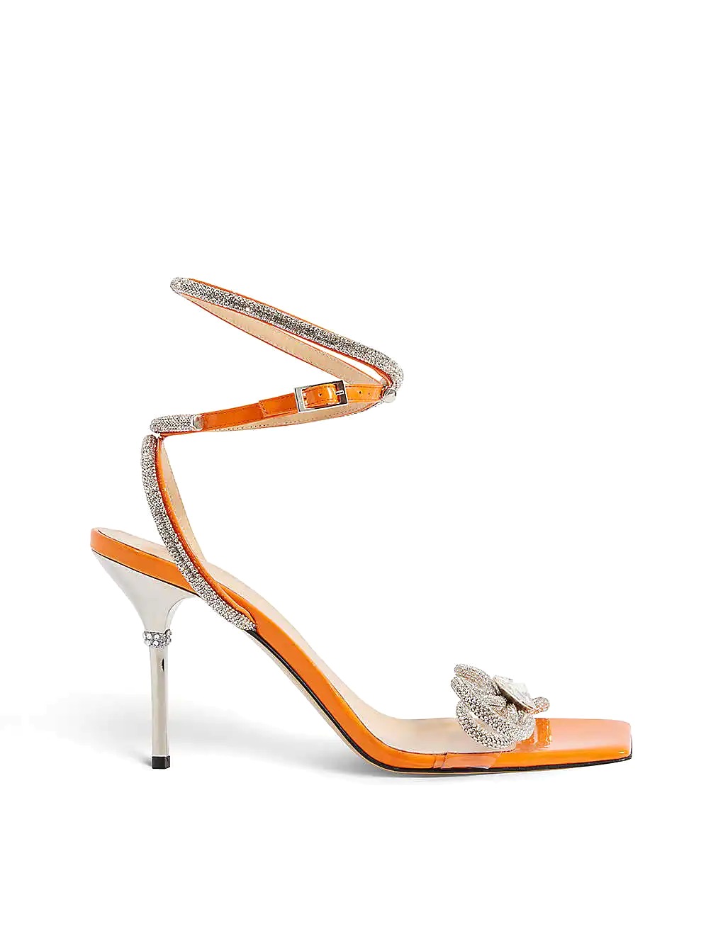 GIÀY MACH & MACH Double Bow Bow crystal-embellished leather heeled sandals