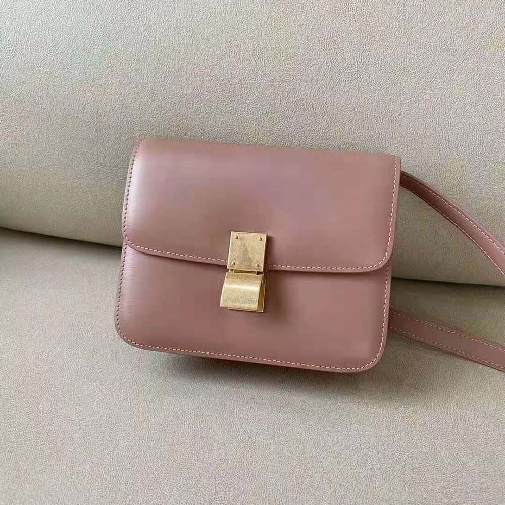 TÚI Celine Women Teen Classic Bag in Box Calfskin-Pink