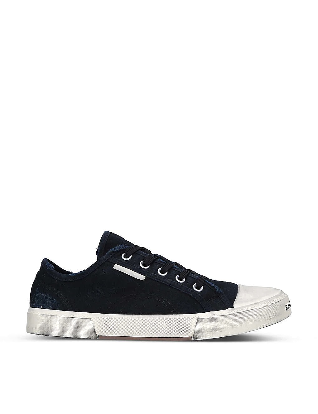 GIÀY BALENCIAGA Paris distressed-cotton low-top trainers
