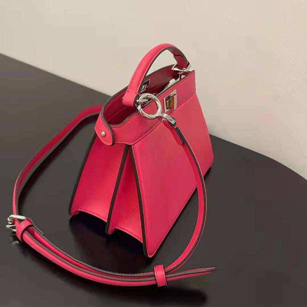 TÚI Fendi Women Peekaboo ISeeU Petite Rose Padded Nappa Leather Bag