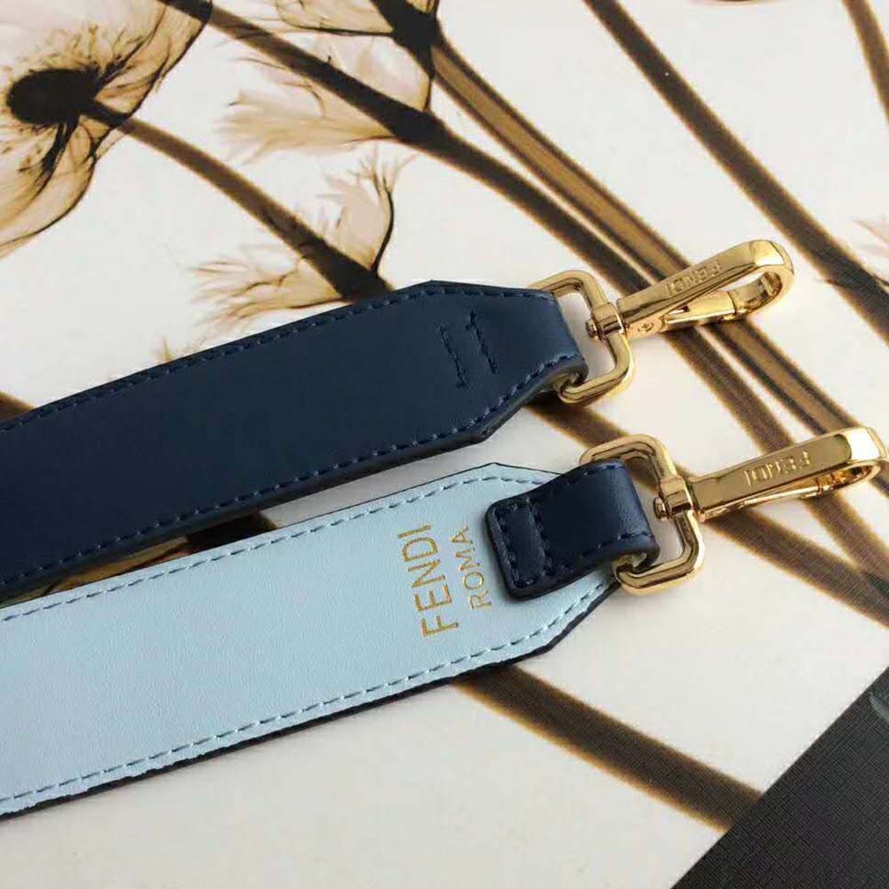 TÚI Fendi Women Kan I F Pale Blue Leather Bag with Exotic Details