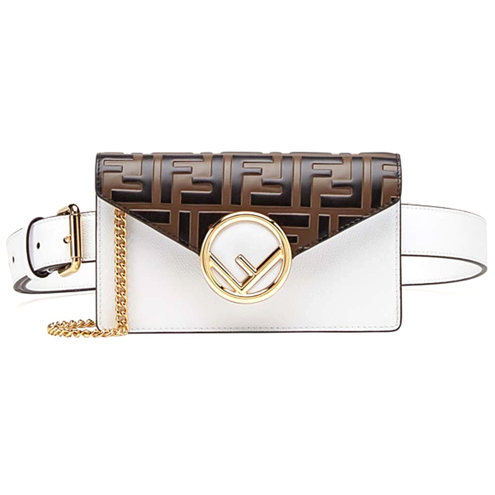 TÚI Fendi Women Belt Bag in Calf Leather-White