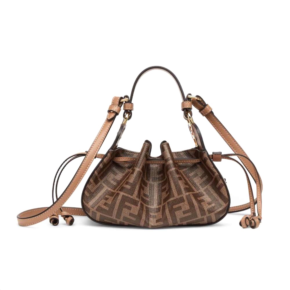 TÚI Fendi Women Pomodorino Brown FF Fabric Mini-Bag