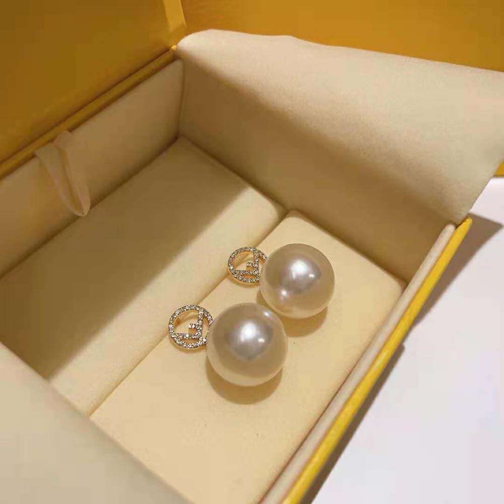 Bông tai Fendi F Is Fendi Earrings Gold