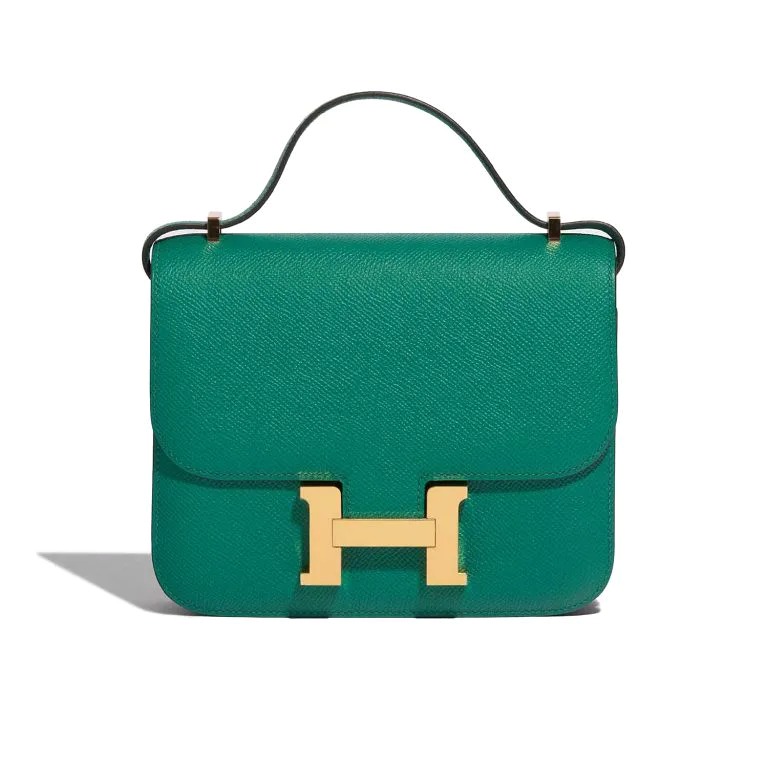 TÚI Hermès Constance 18 Espom Vert Jade Gold Buckle khóa vàng