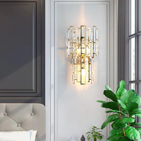 ĐÈN GẮN TƯỜNG Clare Art Deco Iron And Crystal Wall Lamp