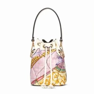 TÚI Fendi Women Mon Tresor Fendace Fendace Printed Pink Silk Mini Bag