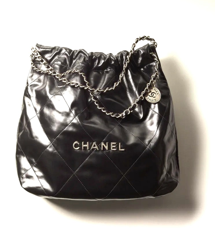TÚI CHANEL 22 SILVER METAL BLACK BUCKLE