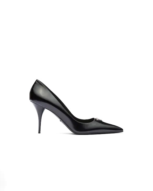 GIÀY PRADA Brushed leather pumps 100 mm