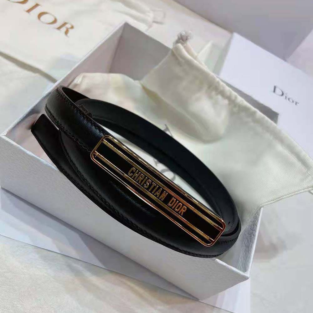 DÂY LƯNG Dior Women Dior-id Belt Black Smooth Calfskin 15 MM