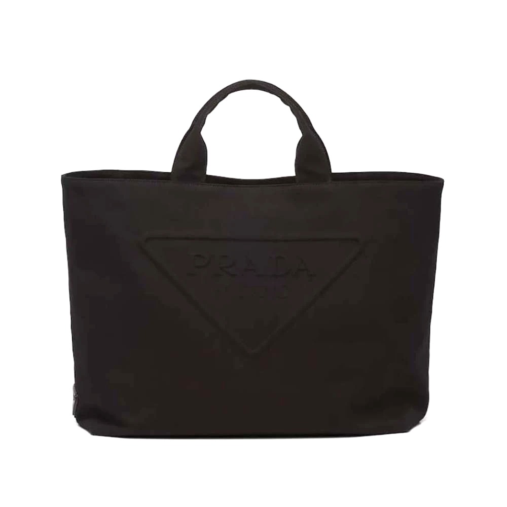 TÚI Prada Women Canvas Tote Bag with Contemporary Take on Classic Beach Designs-Black