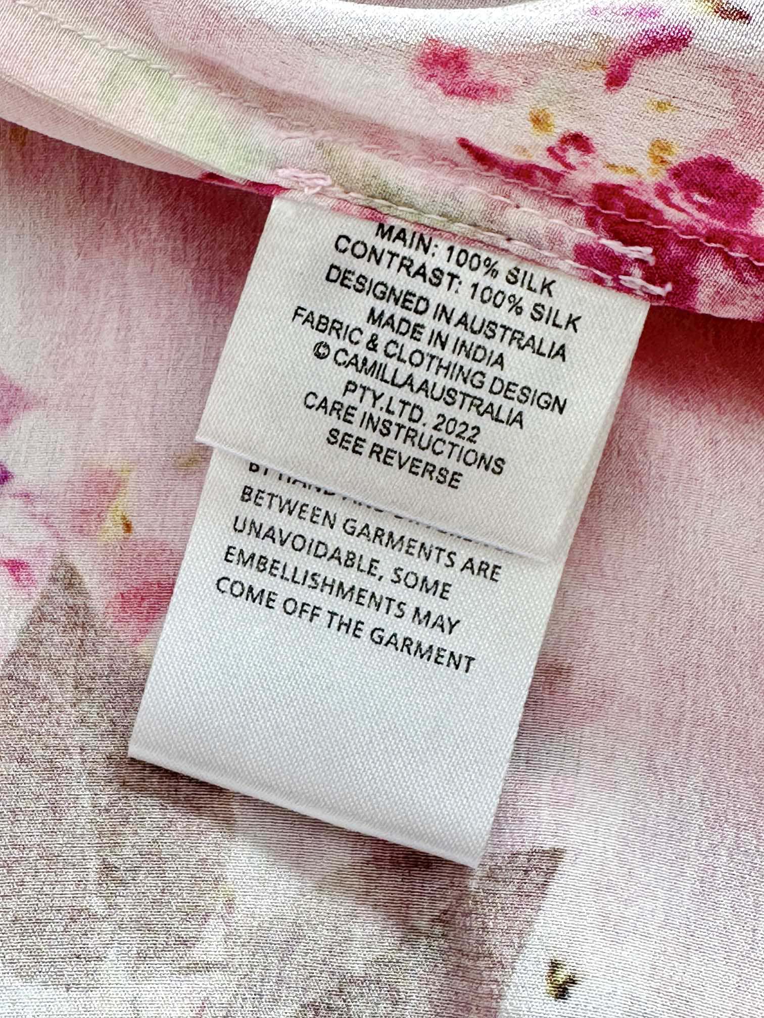 VÁY CAMILLA Silk Embellished V-Neck Midi Dress High Classy