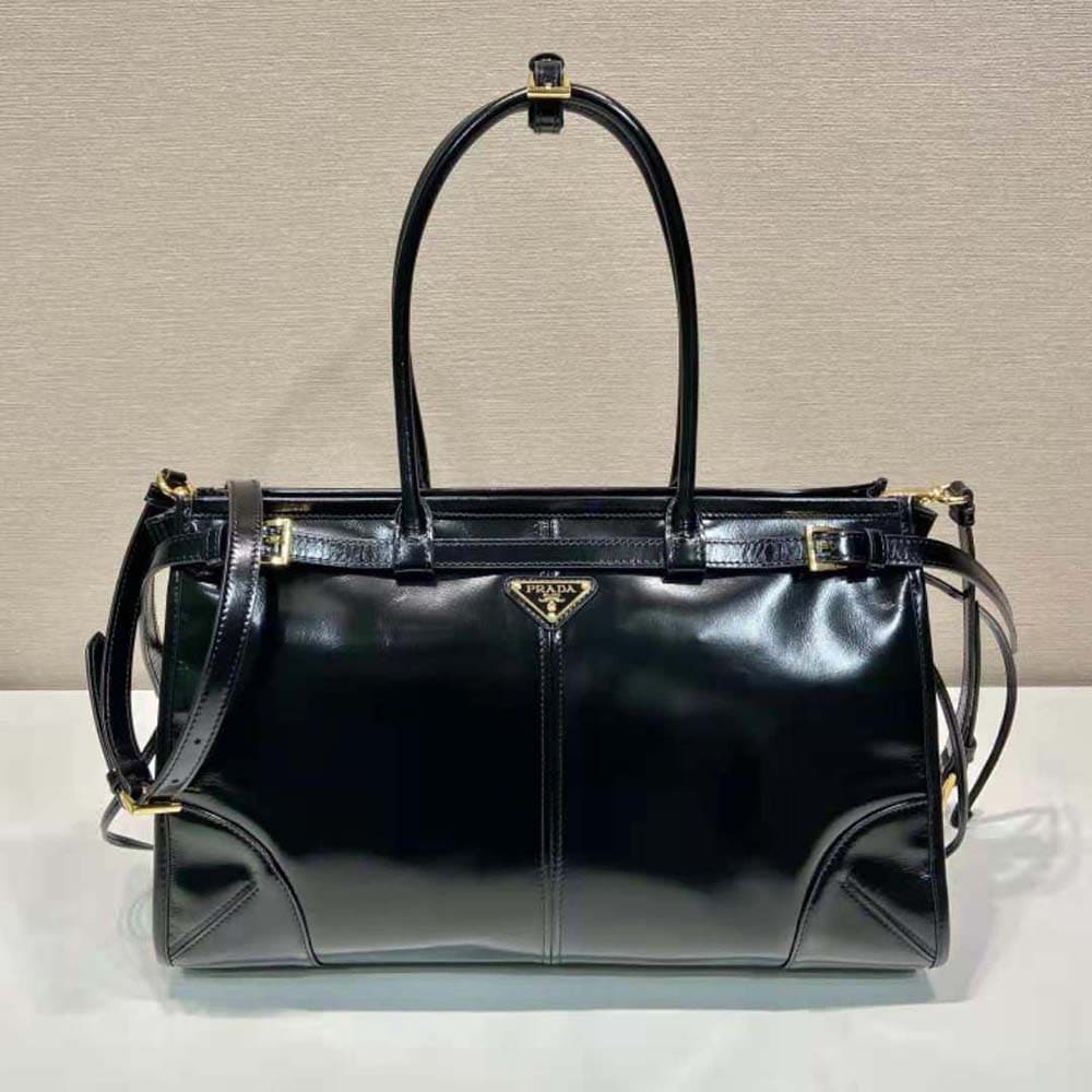 TÚI Prada Women Large Leather Handbag-Black