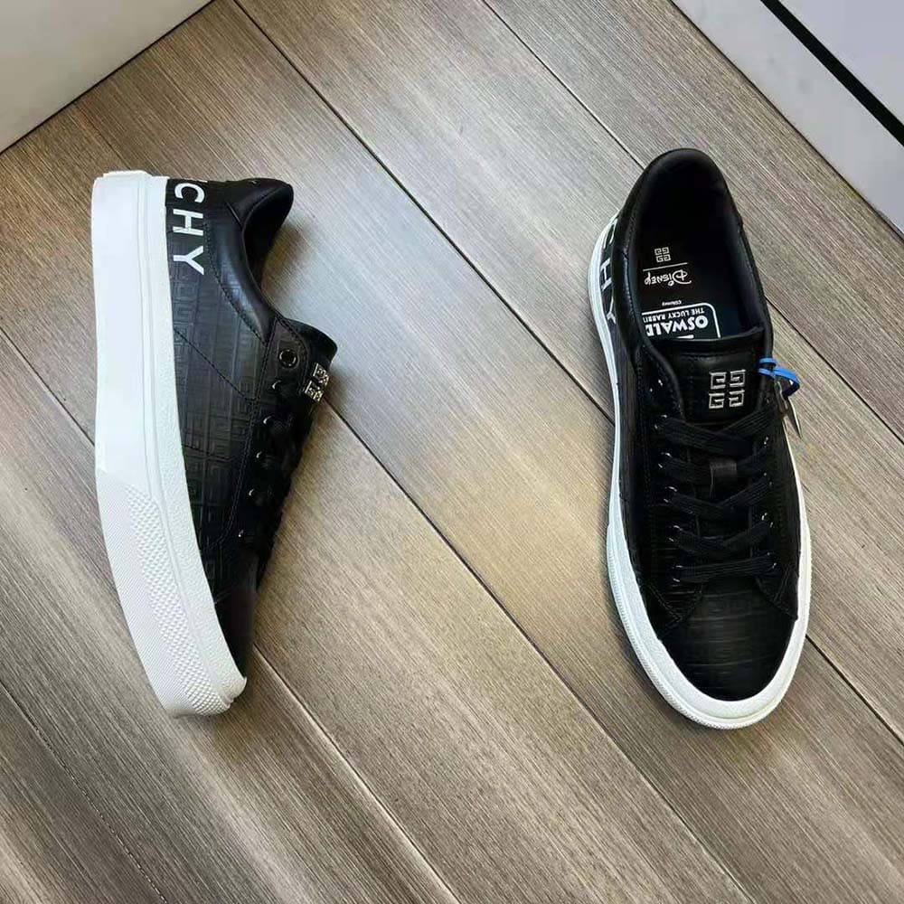 GIÀY Givenchy Unisex Oswald City Sport Sneakers in Leather-Black