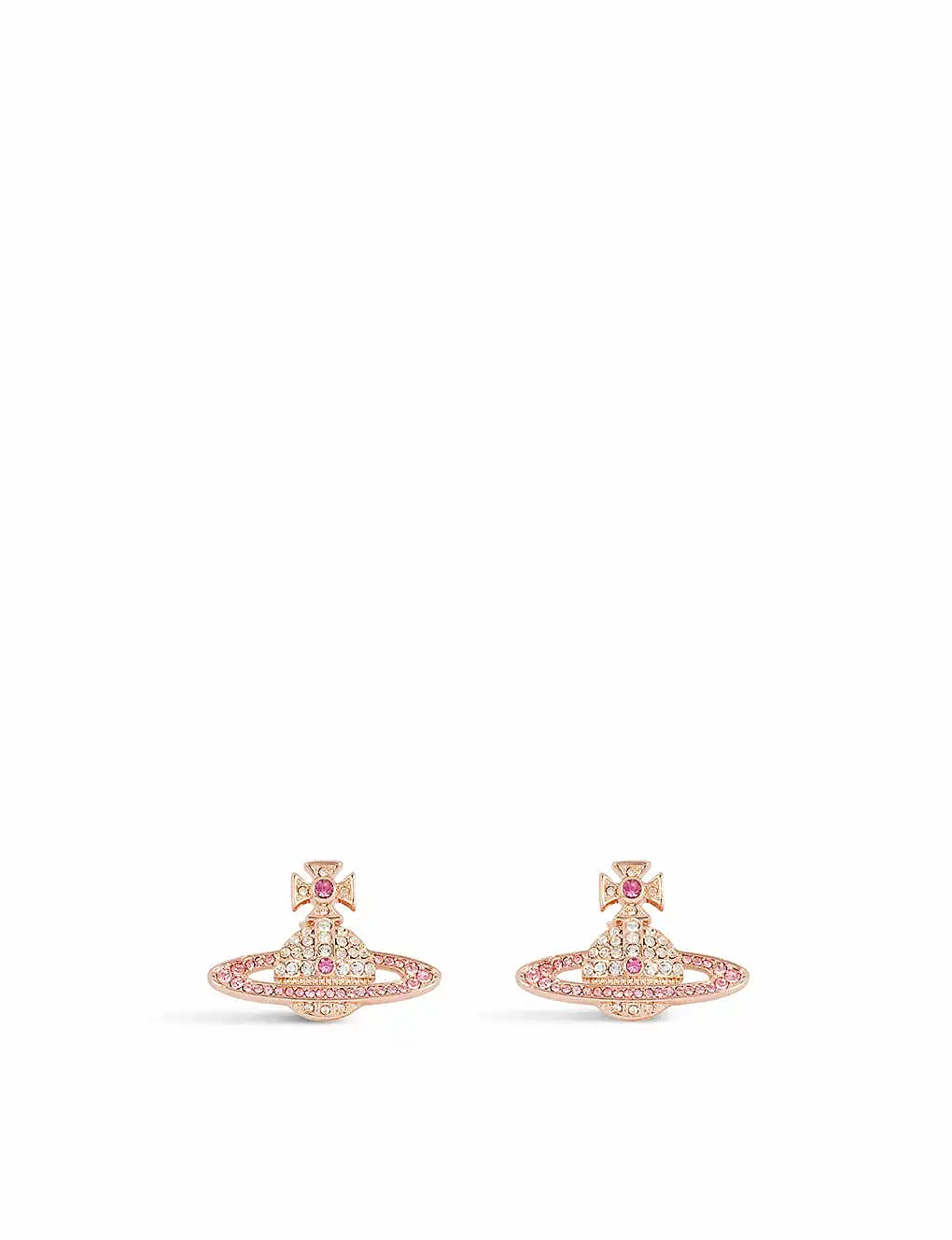 BÔNG TAI VIVIENNE WESTWOOD JEWELLERY Kika rose gold-toned brass and crystal stud earrings