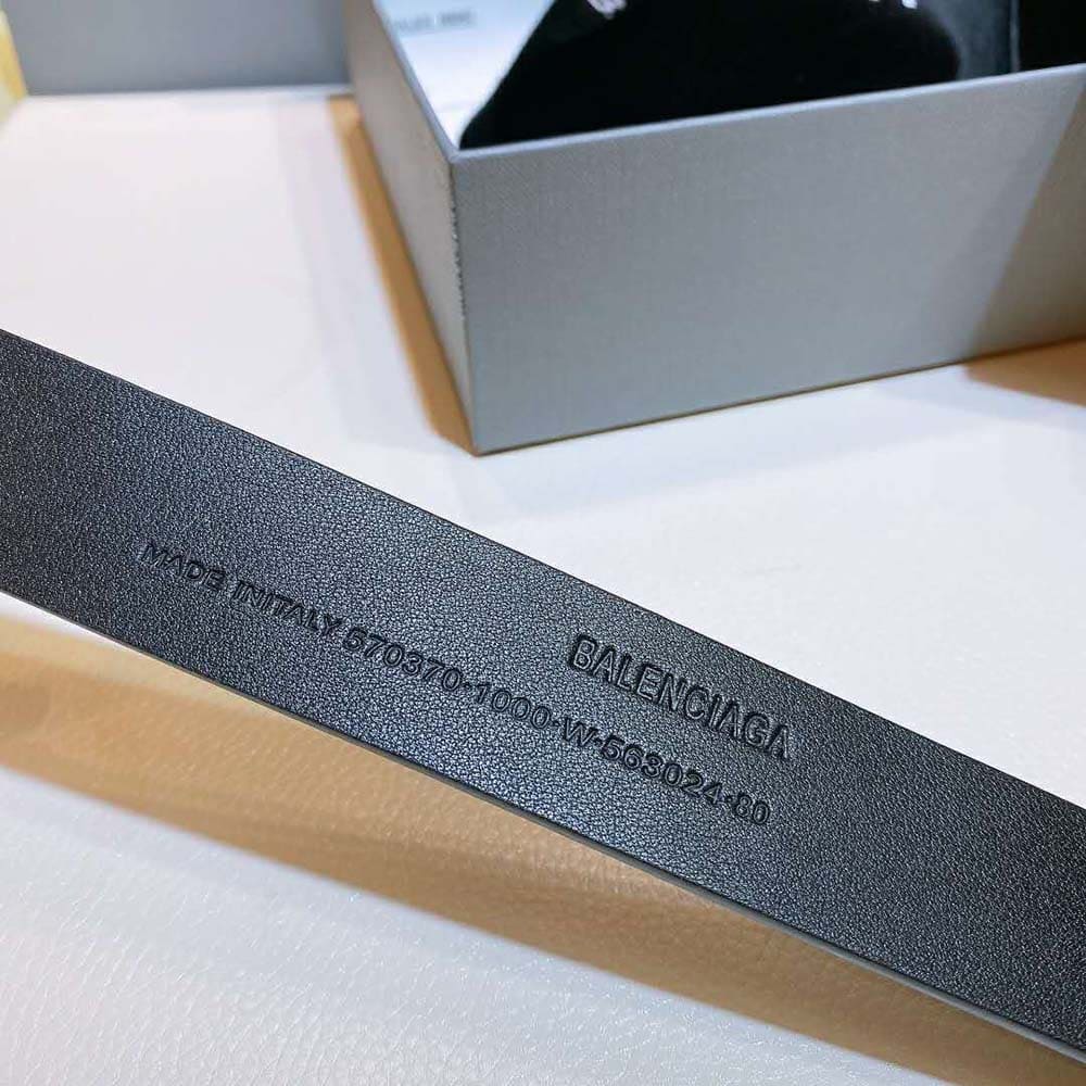 DÂY LƯNG Balenciaga Women New BB Belt in Black Calfskin and Aged Gold Buckle
