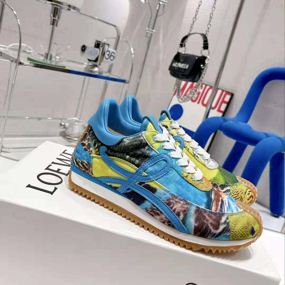 GIÀY LOEWE Men Flow Runner in Printed Canvas