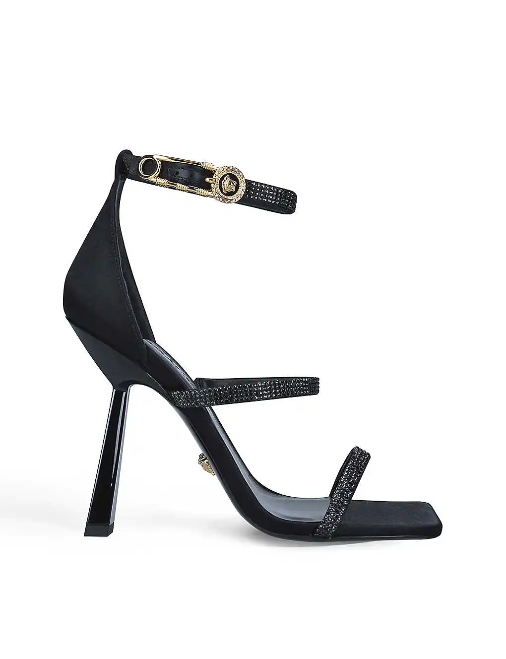 GIÀY VERSACE Fendace Medusa crystal-embellished satin heeled sandals