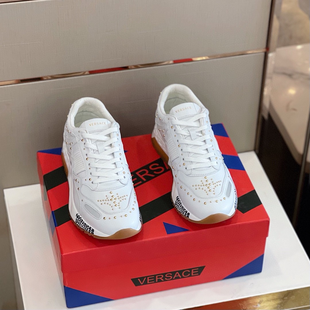 GIÀY VERSACE STUDD LEATHER SNEAKER SHOES AAA