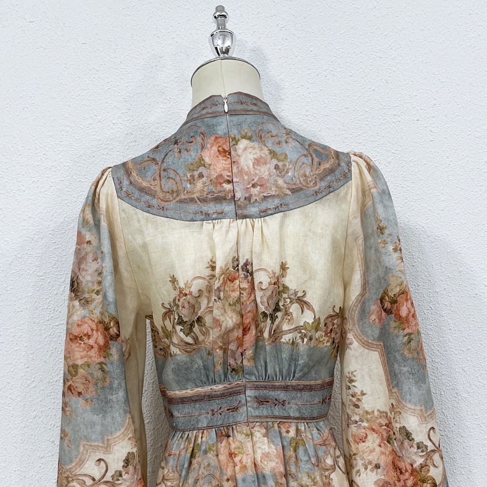 VÁY ZIMMERMANN Vintage Flower Long Sleeve Long Dress High Classy