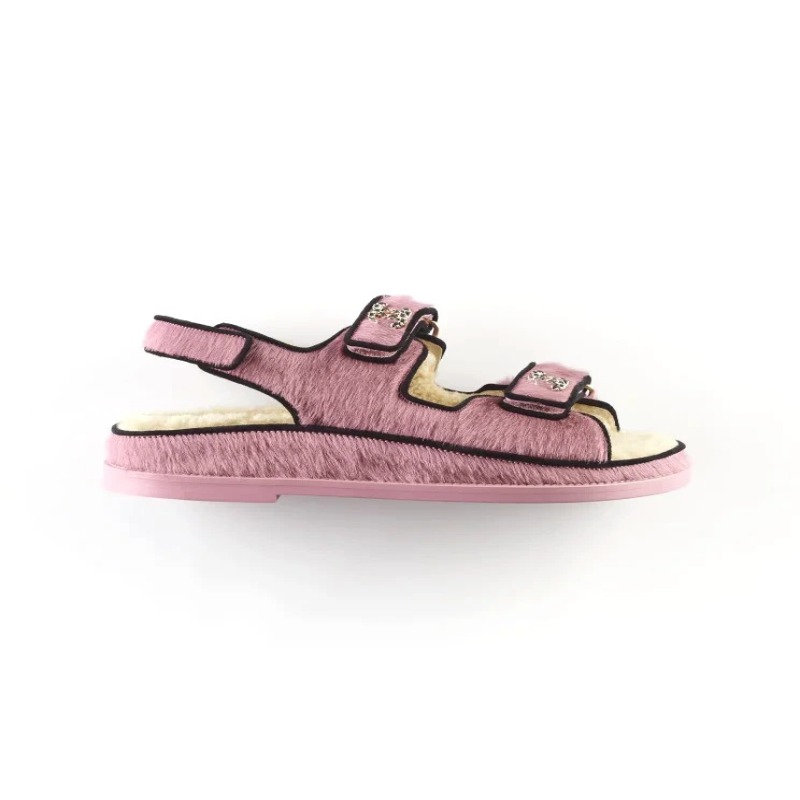 GIÀY CHANEL Calfskin & Suede Calfskin Pink & Black da chồn