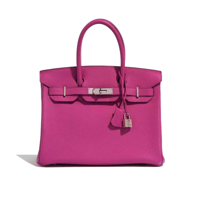 TÚI Hermès Birkin 30 Togo Rose Pourpre Silver Buckle khóa trắng