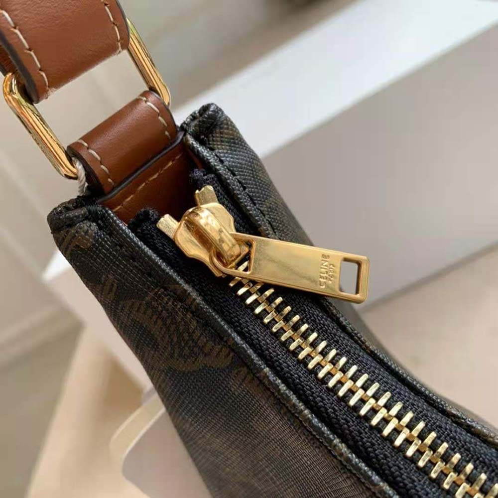 TÚI Celine Women Ava Bag in Triomphe Canvas-Brown