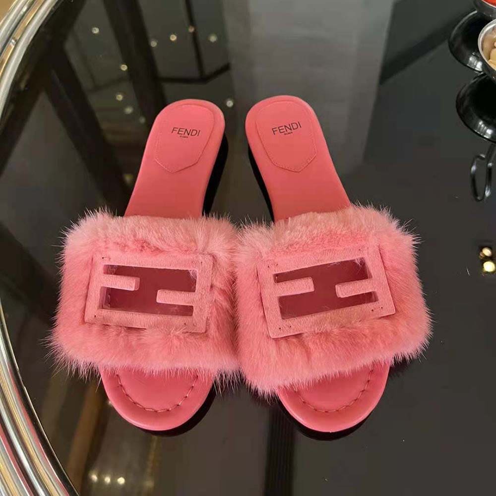 DÉP Fendi Women Baguette Pink Mink Slides