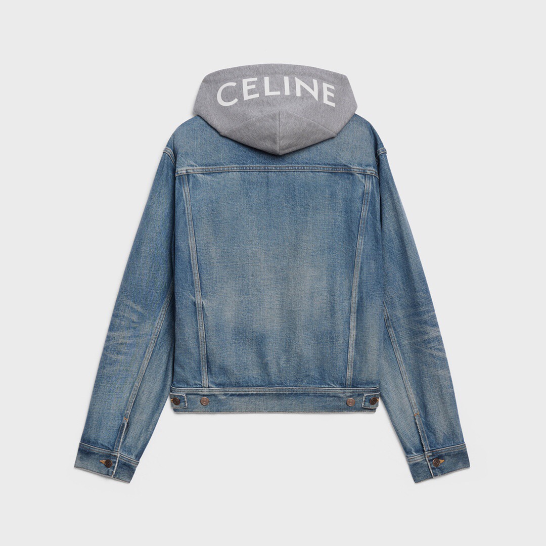 ÁO CELINE DENIM HOODIE JACKET
