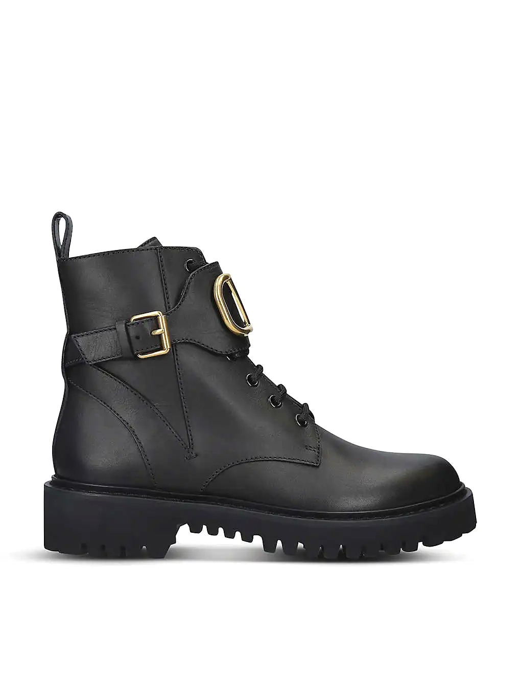 GIÀY VALENTINO GARAVANI Logo-plaque leather ankle boots