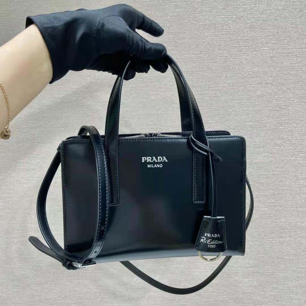 TÚI Prada Women Re-Edition 1995 Brushed-Leather Mini Handbag-Black
