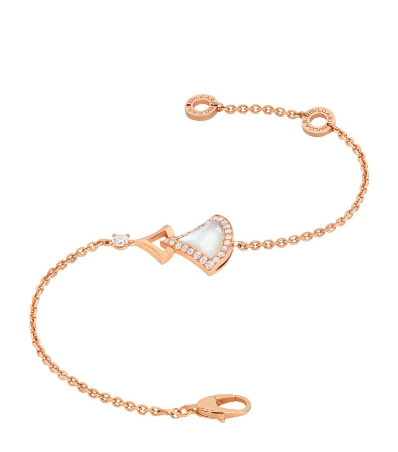 Vòng tay BVLGARI Rose Gold, Diamond and Mother-of-Pearl Divas’ Dream Bracelet vàng hồng 18K