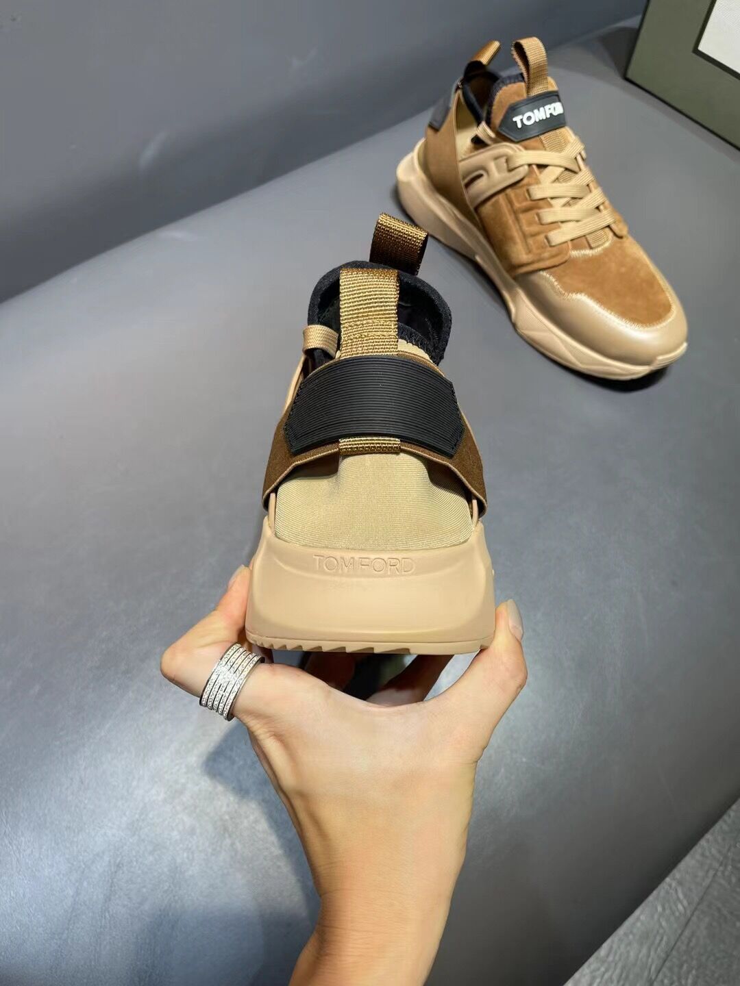 GIÀY TOM FORD TF BROWN SUEDE SNEAKER SHOES AAA