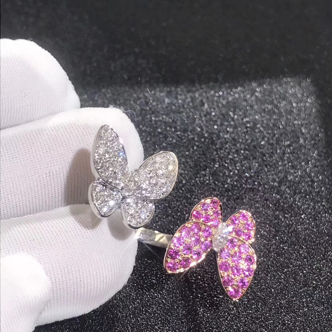 NHẪN Van Cleef & Arpels Two Butterfly Between the Finger ring 18K GOLD