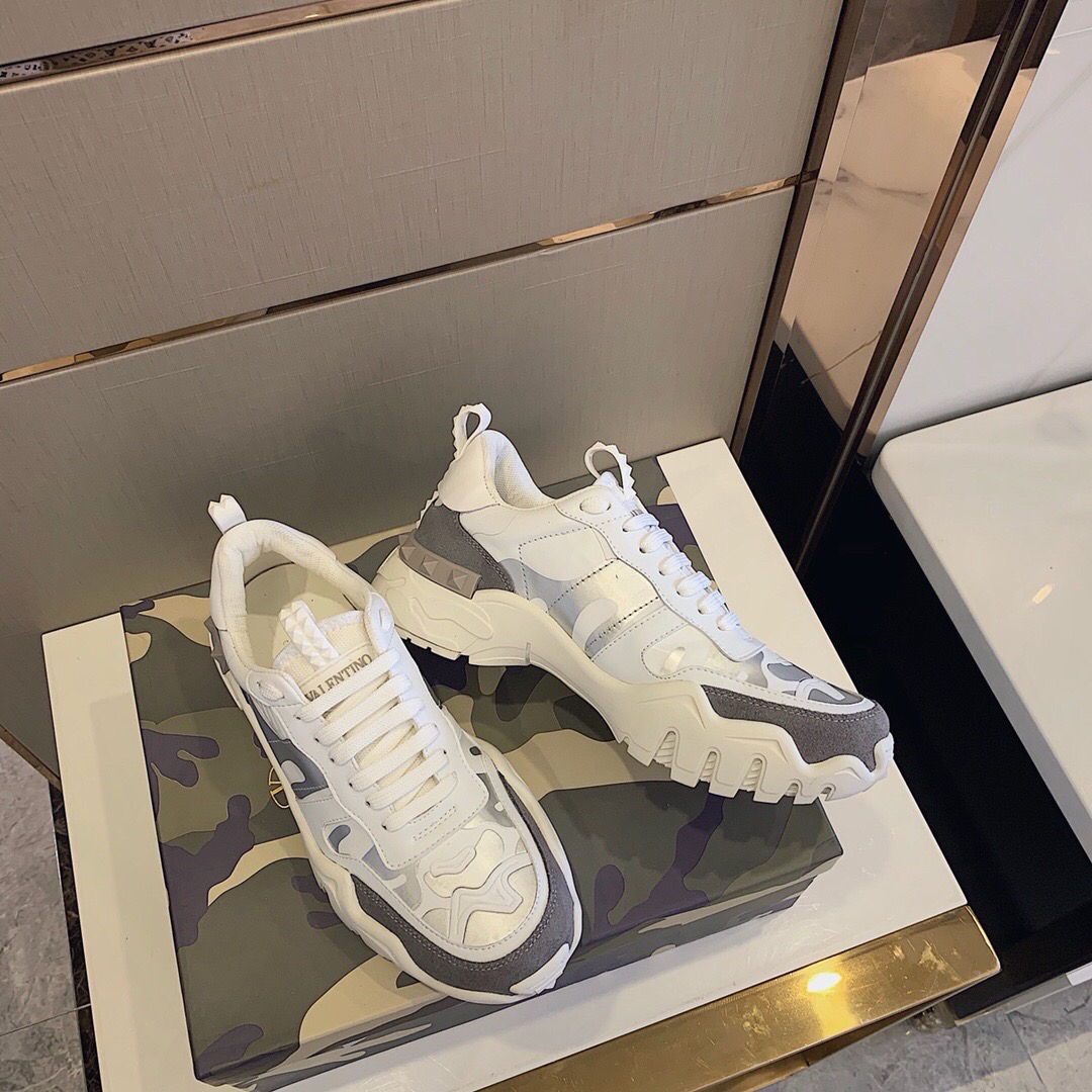 GIÀY VALENTINO CAMOULFLAGE LEATHER SNEAKER SHOES AAA