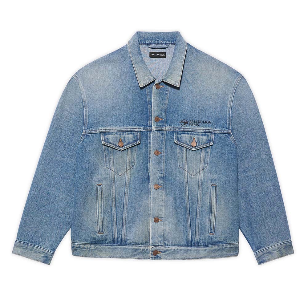 ÁO Balenciaga Women Corporate Large Fit Jacket in Indigo