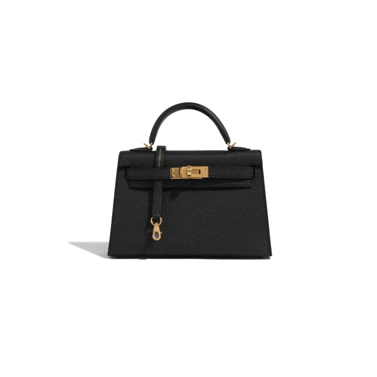 TÚI Hermès Kelly Mini Epsom Black Gold Buckle khóa vàng