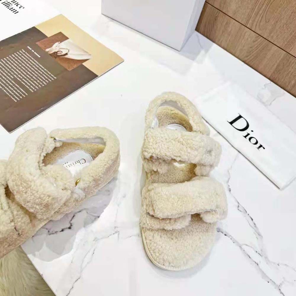 DÉP SANDALS Dior Women Dioract Sandal White Shearling